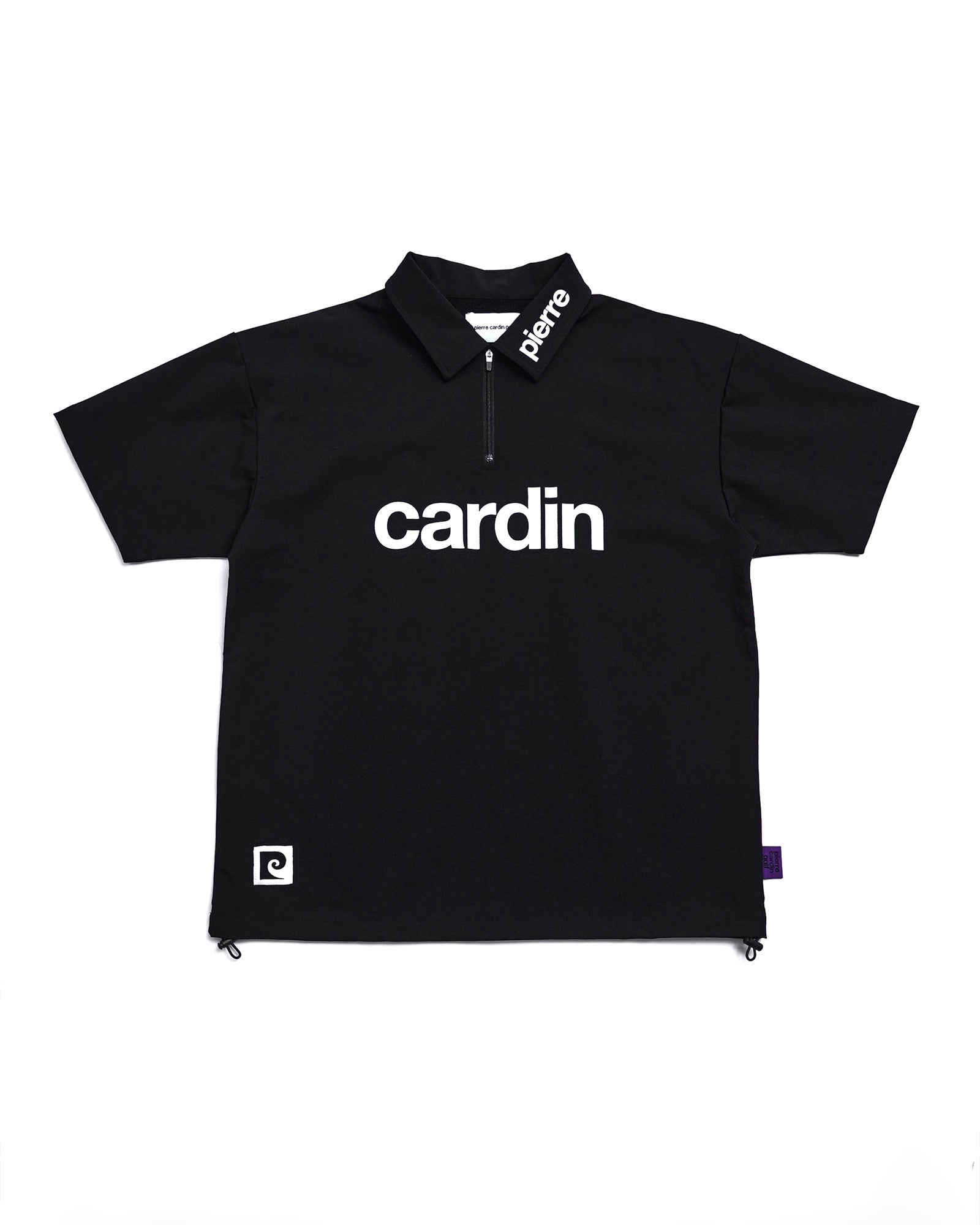 pierre cardin golf logodesignshort sleeve zippolo | BLACK × WHITE