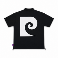 back Plogo short sleeve polo｜BLACK × WHITE - product