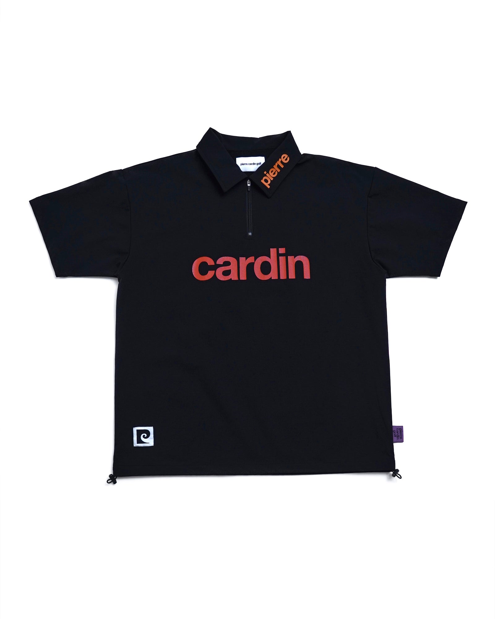 logodesignshort sleeve zippolo | BLACK × MULTI