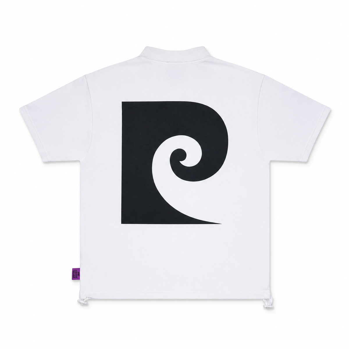 back Plogo short sleeve polo｜WHITE × BLACK - product