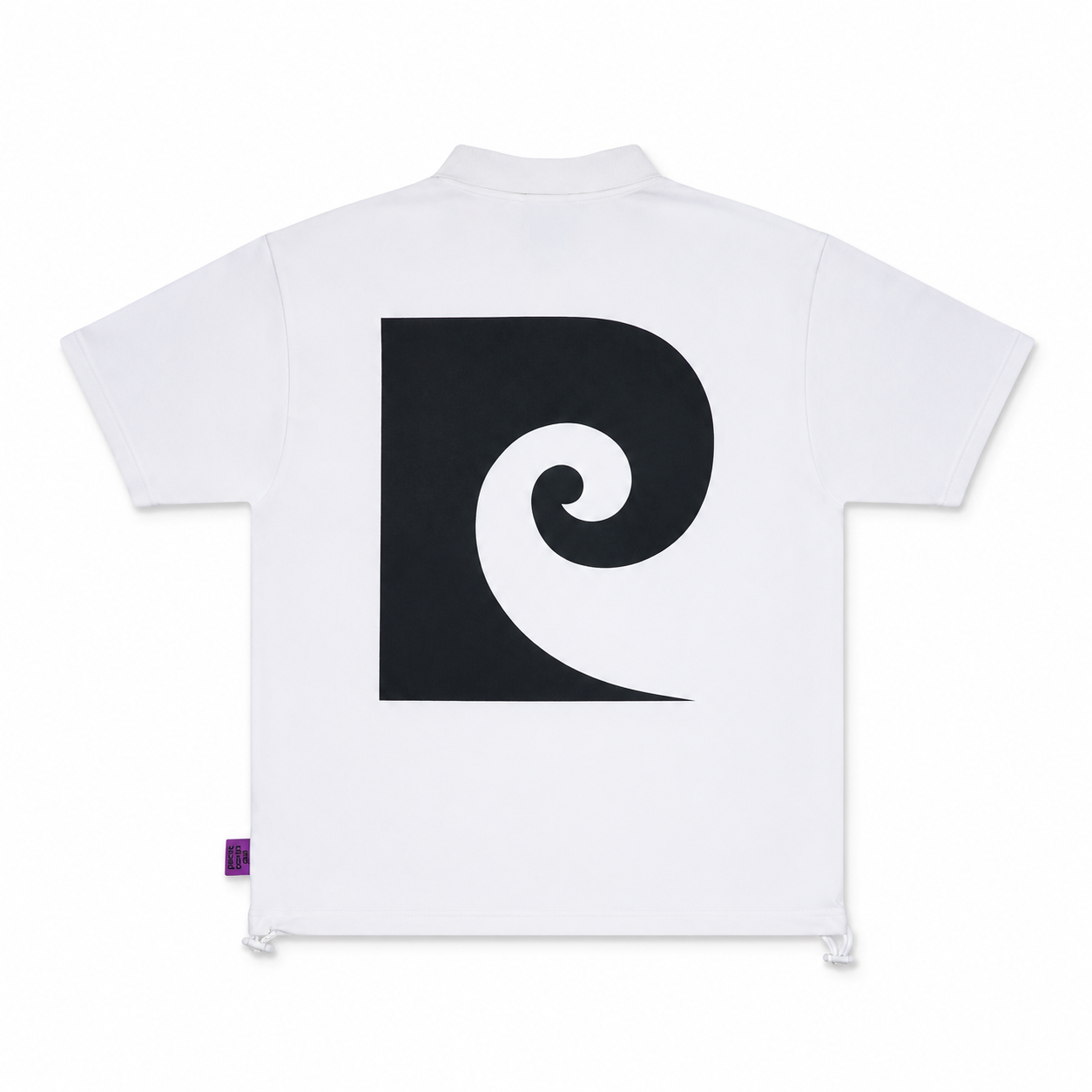 back Plogo short sleeve polo｜WHITE × BLACK - product