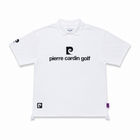front logo short sleeve polo｜WHITE × BLACK - product