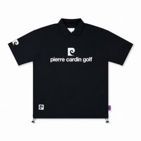 front logo short sleeve polo｜BLACK × WHITE - product