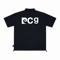 front logo short sleeve polo｜BLACK × WHITE - product