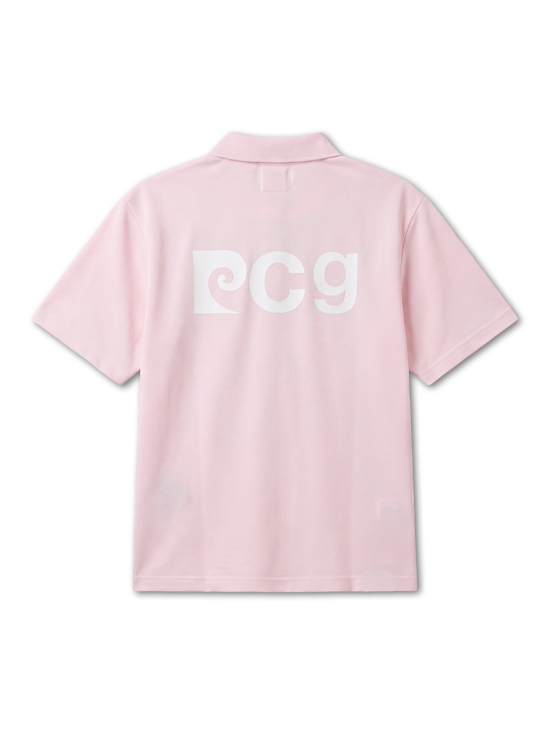Back pcg logo short sleeve ladies polo｜PINK - product