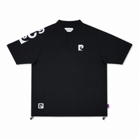 sleeve logo short sleeve henry neck｜BLACK × WHITE - product