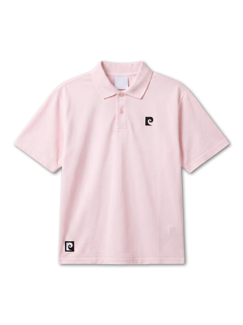 Back pcg logo short sleeve ladies polo｜PINK - product