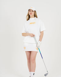 pierre cardin golf ×WIND AND SEA logo short sleeve mock-neck | WHITE