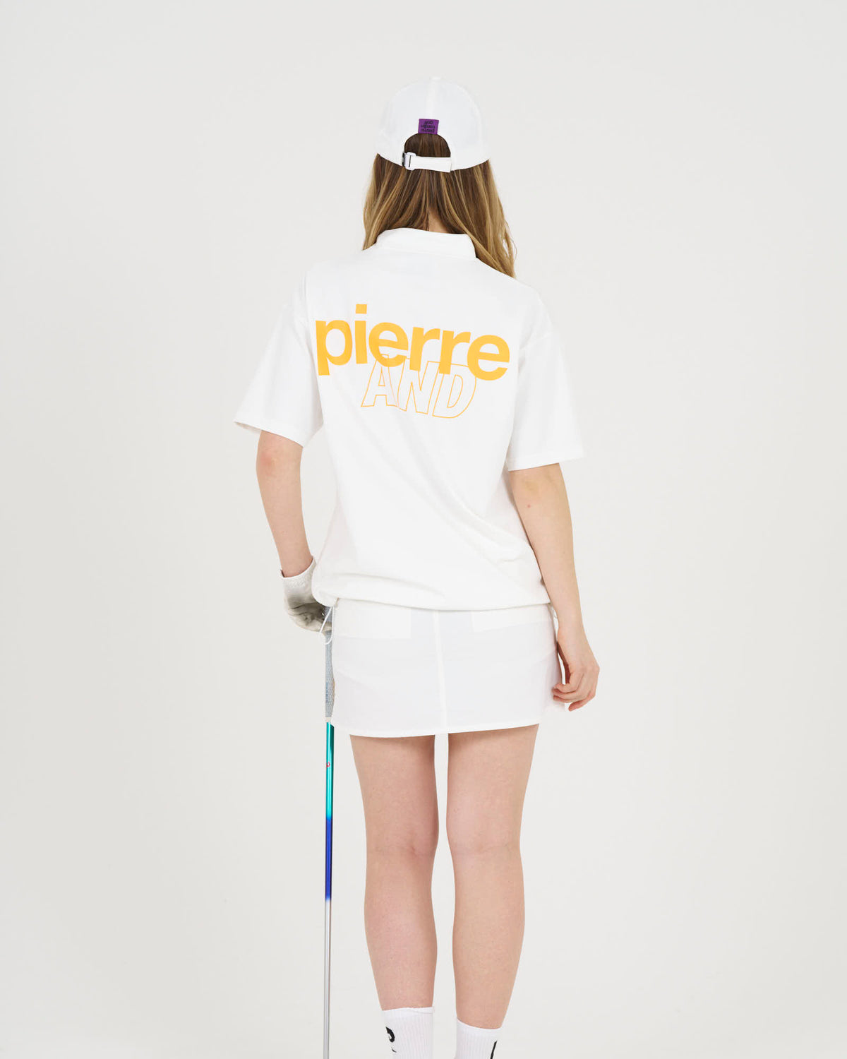 pierre cardin golf ×WIND AND SEA logo short sleeve mock-neck | WHITE