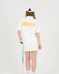 pierre cardin golf ×WIND AND SEA logo short sleeve mock-neck | WHITE