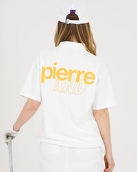 pierre cardin golf ×WIND AND SEA logo short sleeve mock-neck | WHITE