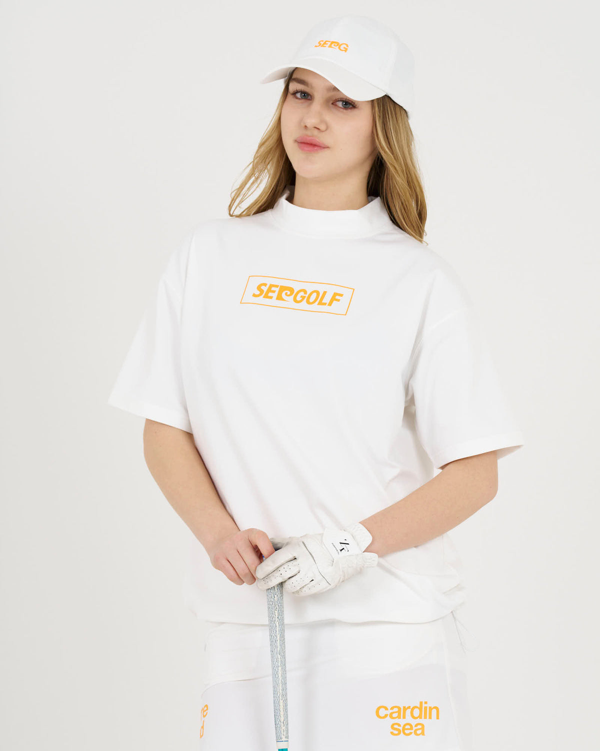 pierre cardin golf ×WIND AND SEA logo short sleeve mock-neck | WHITE