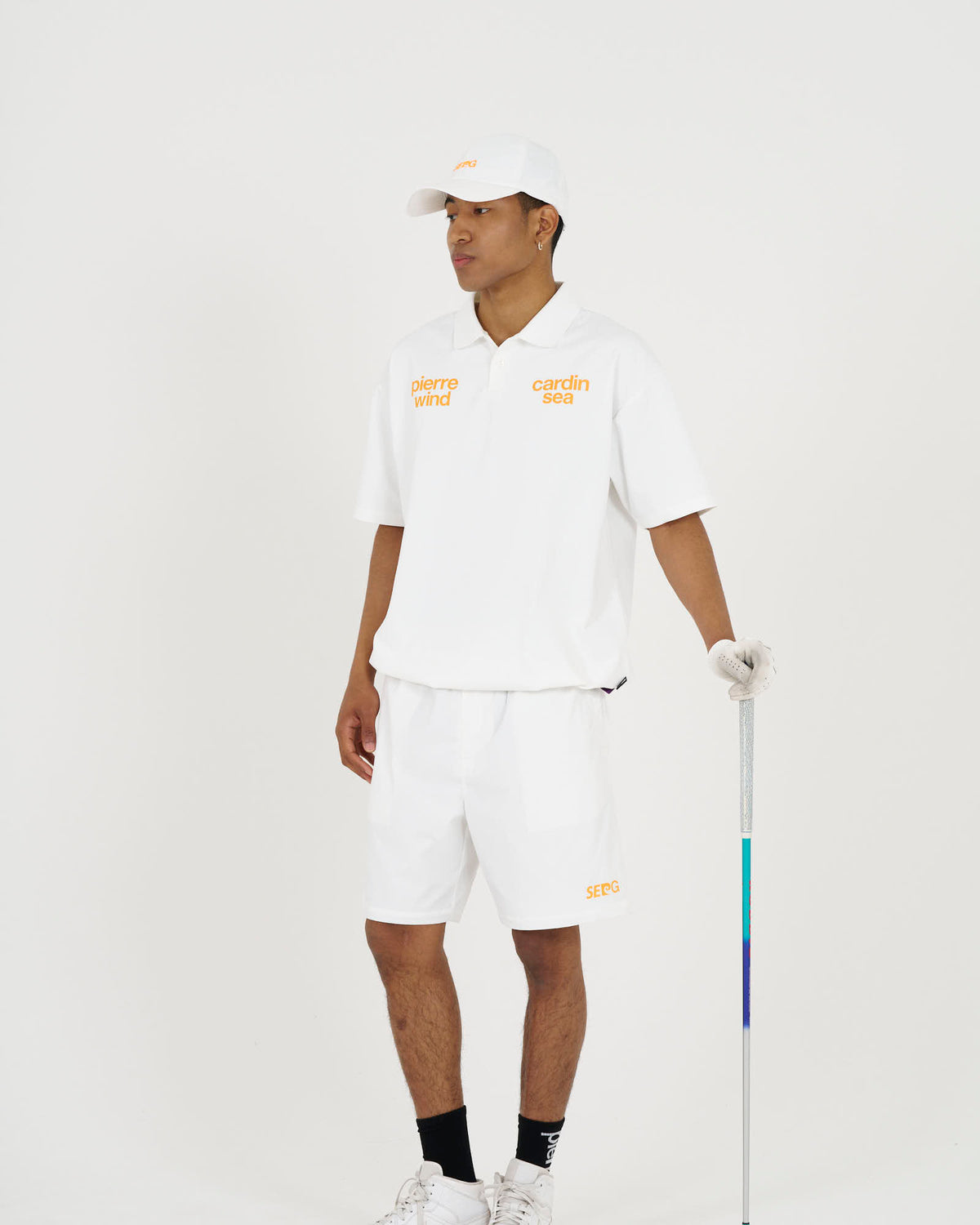 pierre cardin golf ×WIND AND SEA logo short sleeve polo | WHITE