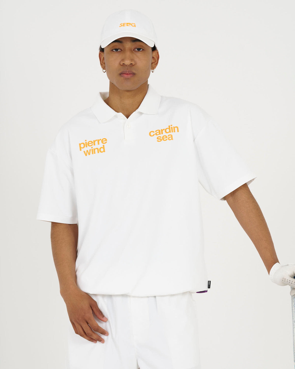 pierre cardin golf ×WIND AND SEA logo short sleeve polo | WHITE