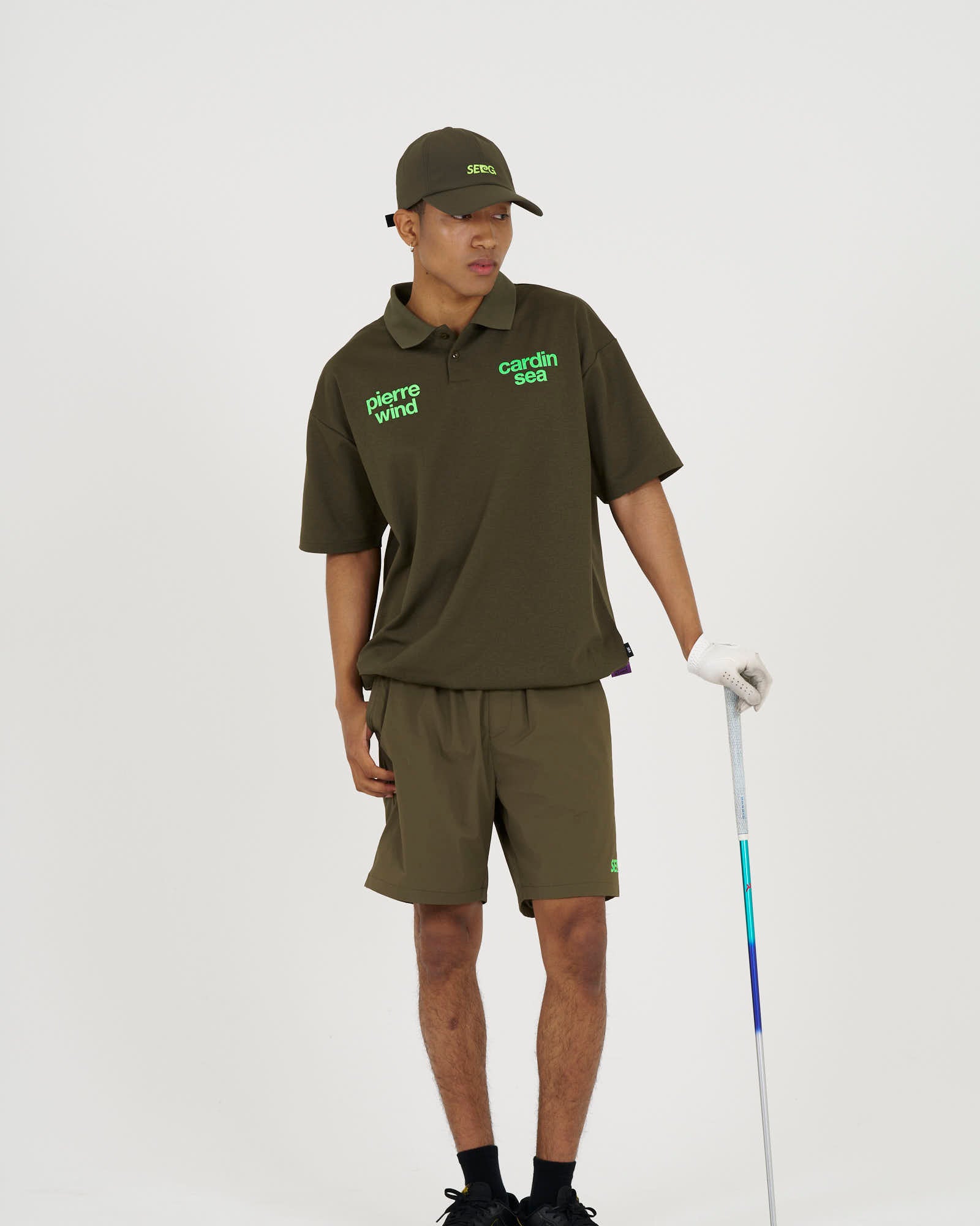 pierre cardin golf ×WIND AND SEA logo short sleeve polo | KHAKI