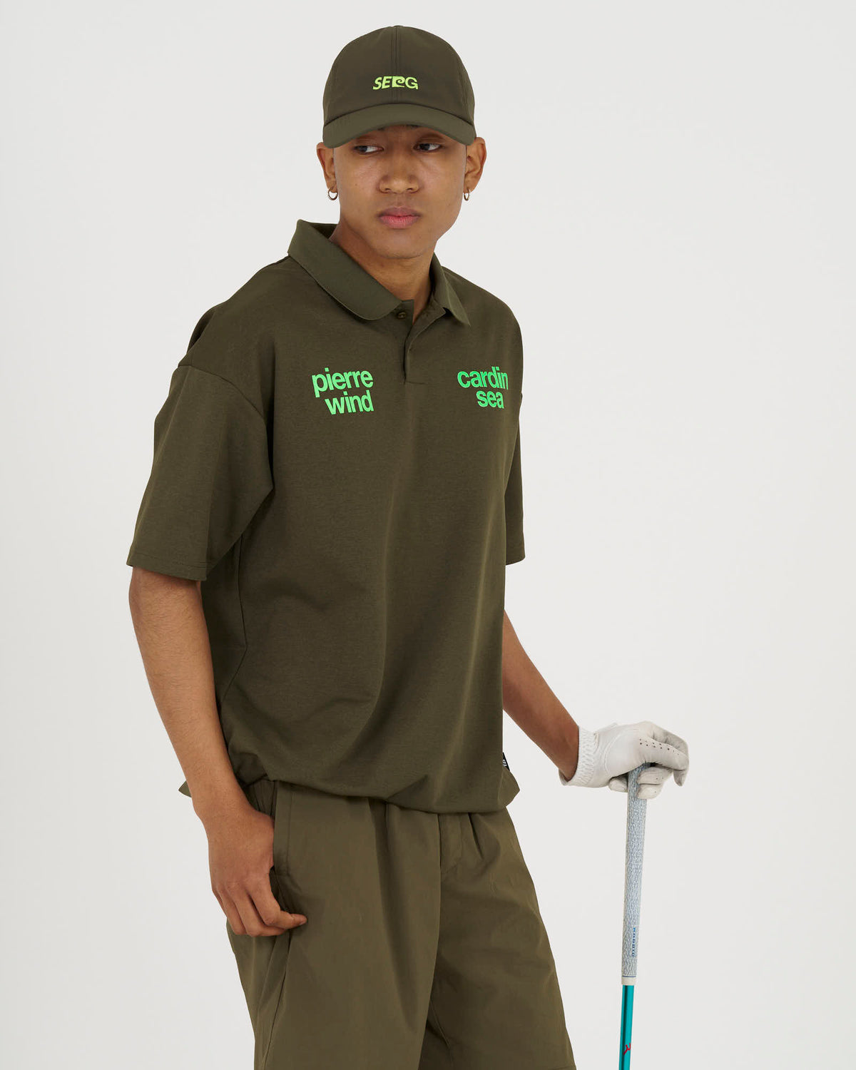 pierre cardin golf ×WIND AND SEA logo short sleeve polo | KHAKI