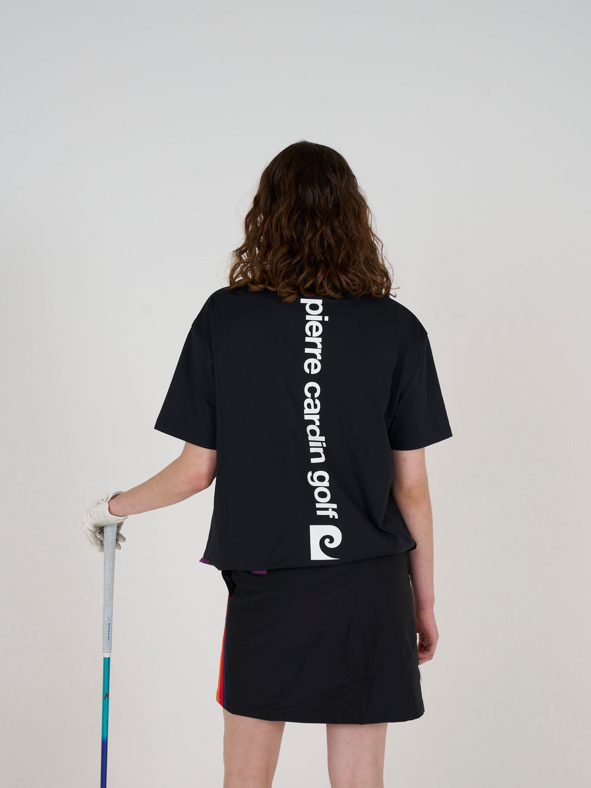 back logo short sleeve mock-neck｜BLACK × WHITE - product