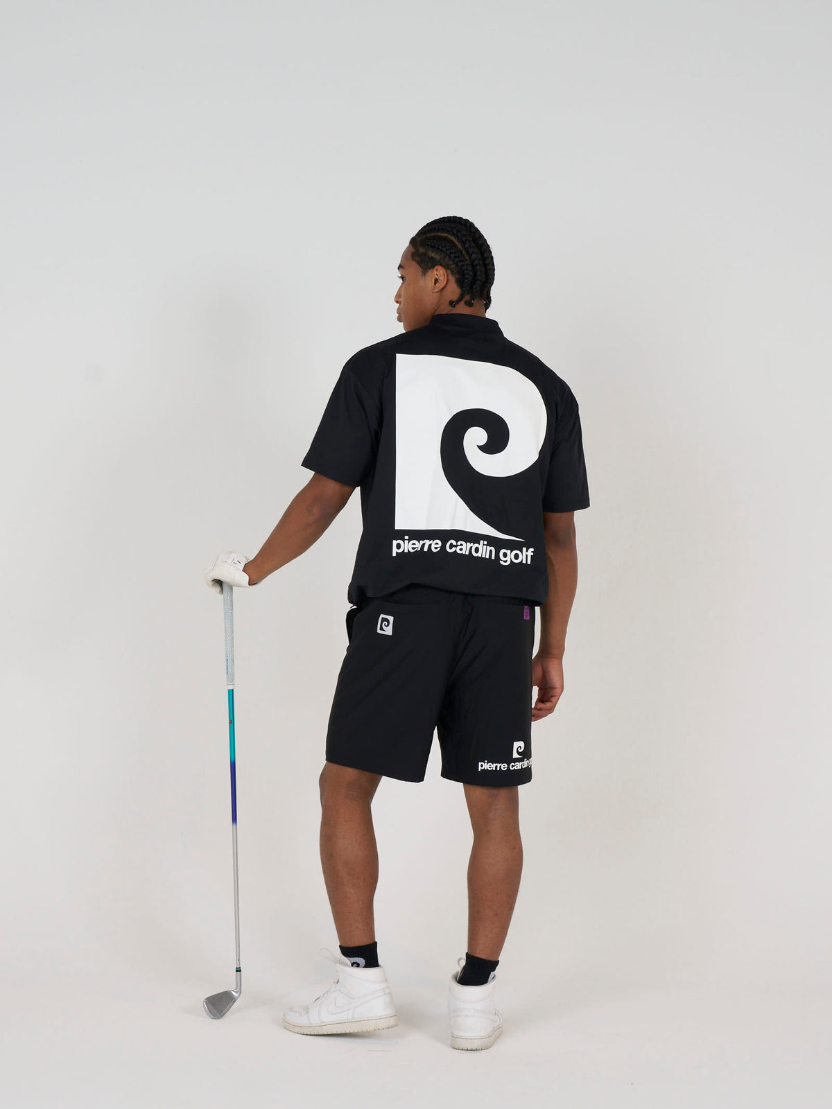 graphic P short sleeve mock-neck｜BLACK × WHITE - product