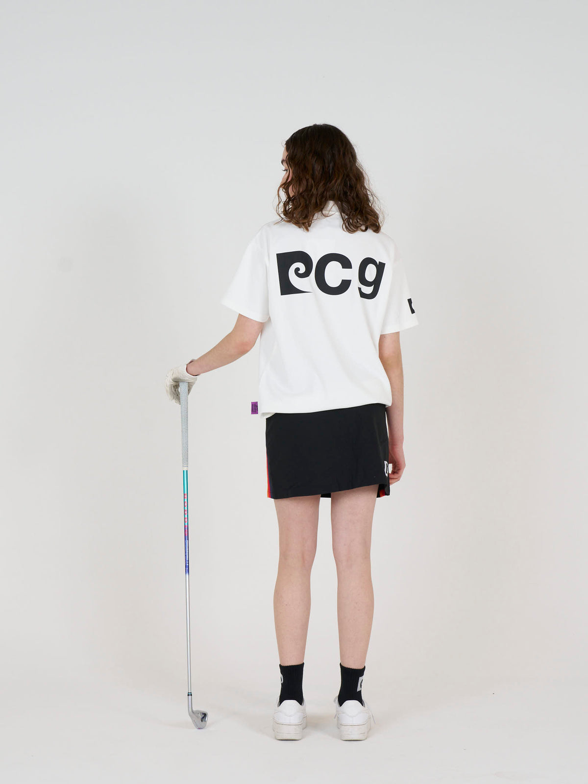 front logo short sleeve polo｜WHITE × BLACK - product