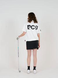 front logo short sleeve polo｜WHITE × BLACK - product