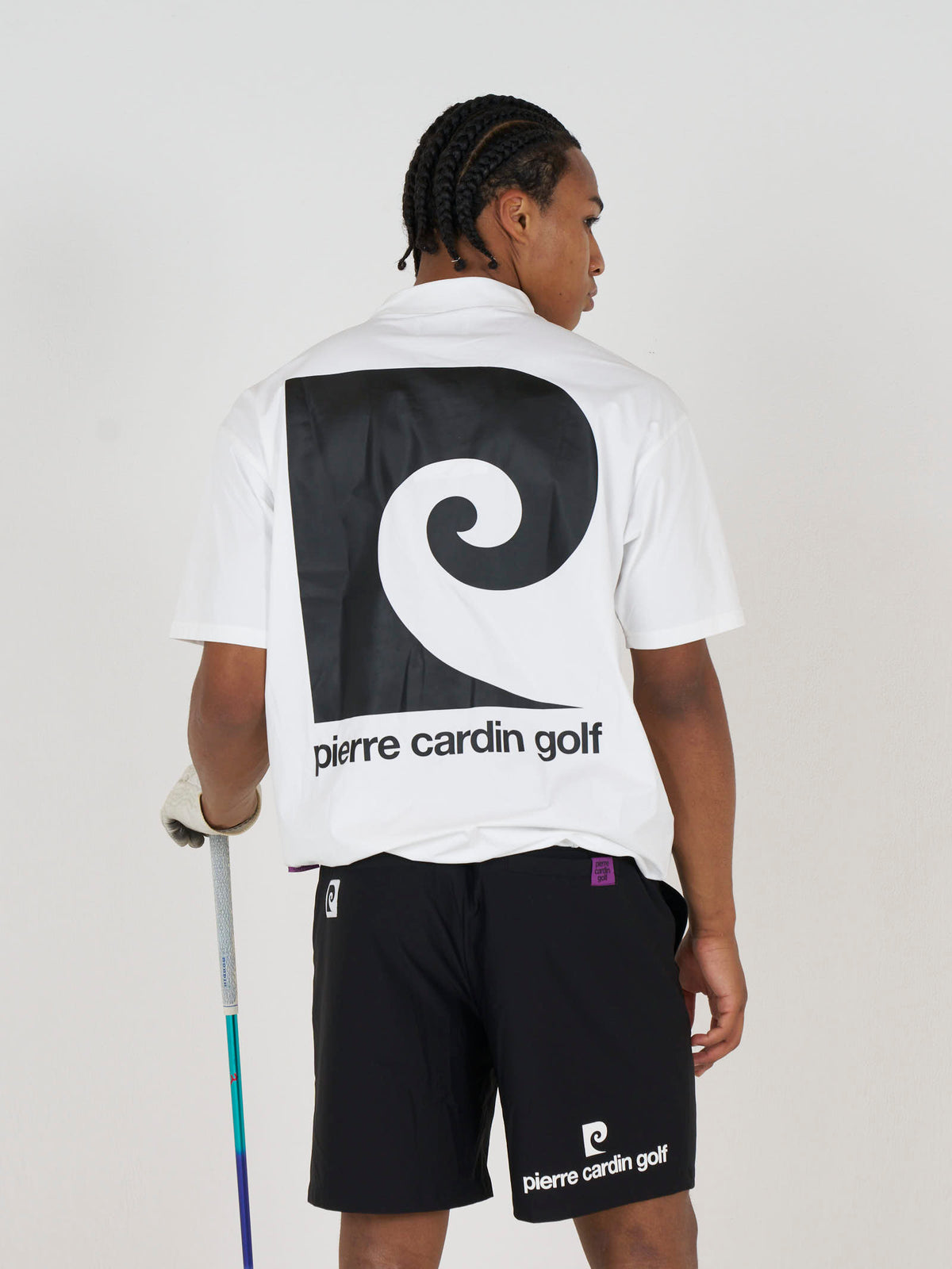 graphic P short sleeve mock-neck｜WHITE × BLACK - product