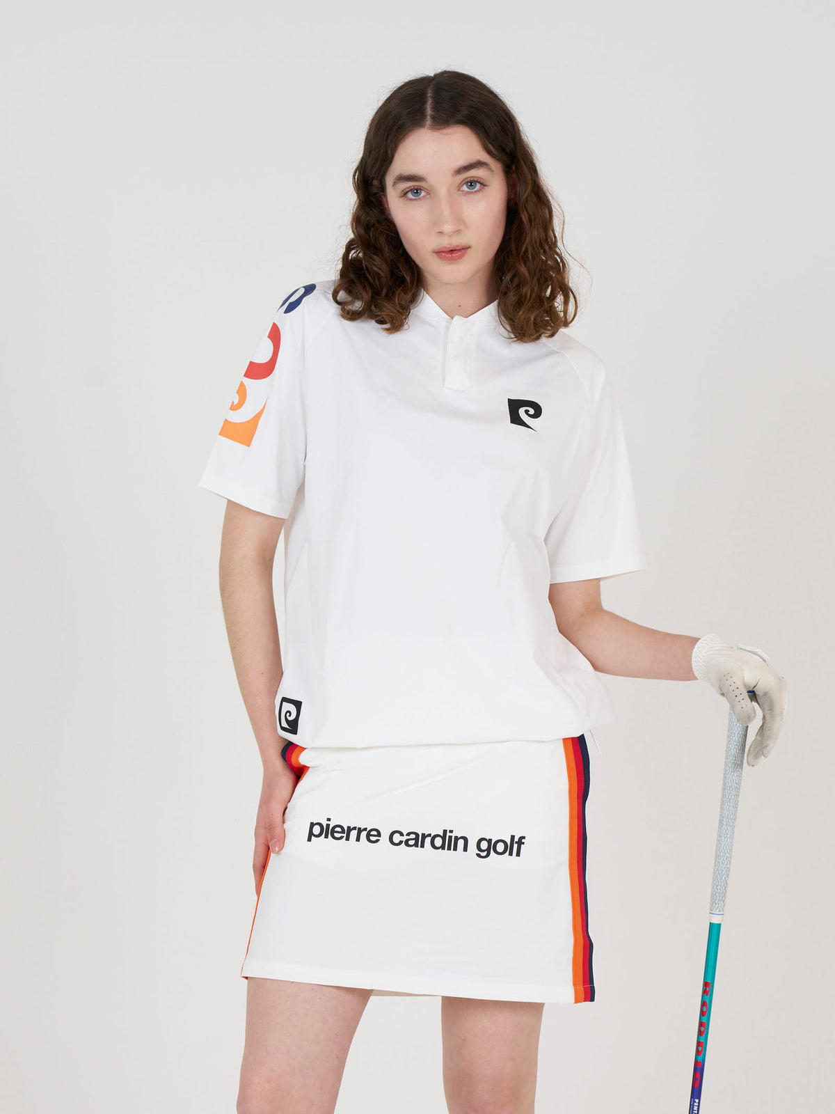 sleeve logo short sleeve henry neck｜WHITE × MULTI - product