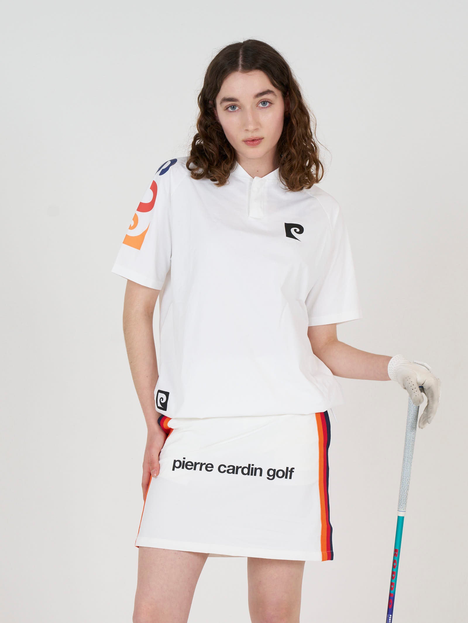 sleeve logo short sleeve henry neck｜WHITE × MULTI - product