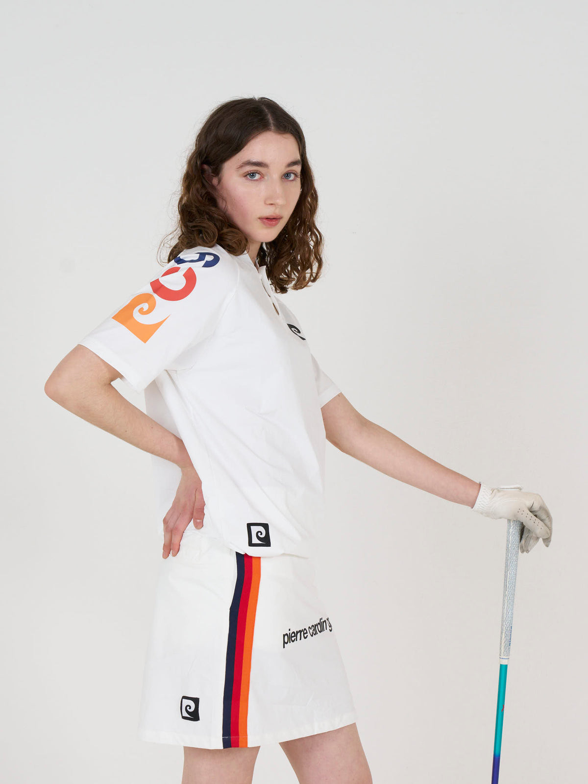 sleeve logo short sleeve henry neck｜WHITE × MULTI - product