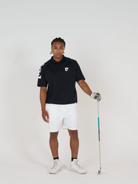 sleeve logo short sleeve henry neck｜BLACK × WHITE - product