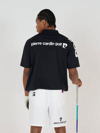 sleeve logo short sleeve henry neck｜BLACK × WHITE - product