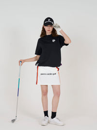 sleeve logo short sleeve henry neck｜BLACK × MULTI - product
