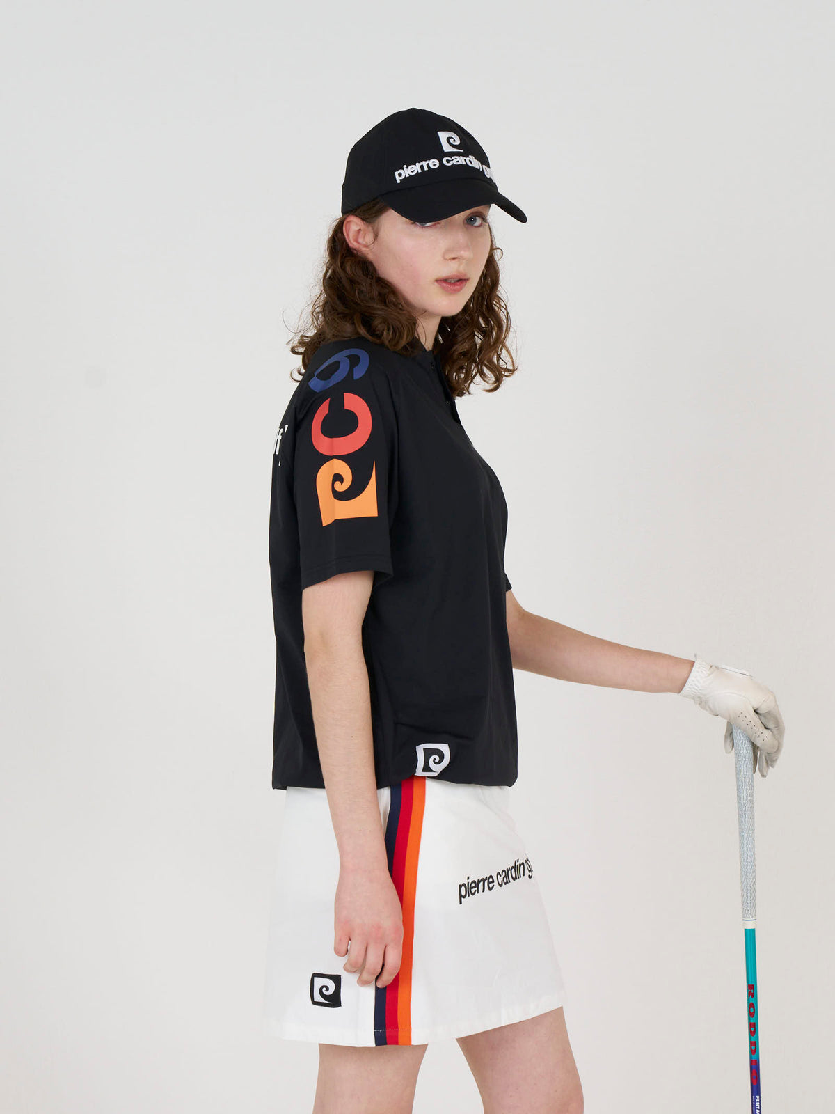 sleeve logo short sleeve henry neck｜BLACK × MULTI
