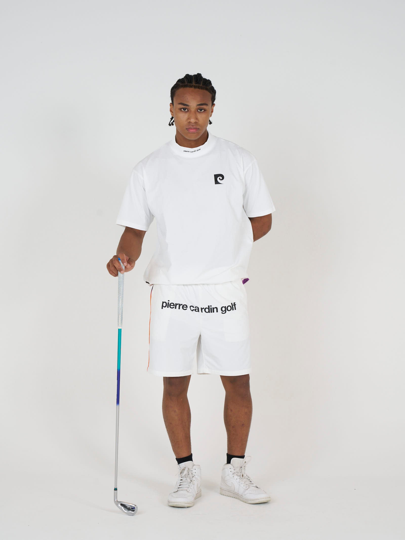 pierre cardin golf back logo short sleeve mock-neck｜pierre cardin