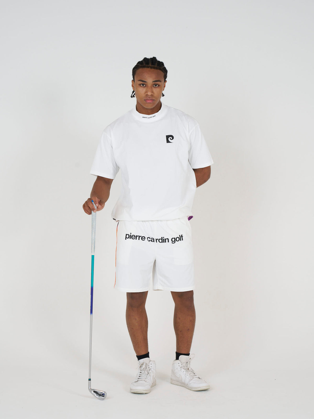 back logo short sleeve mock-neck｜WHITE × MULTI - product