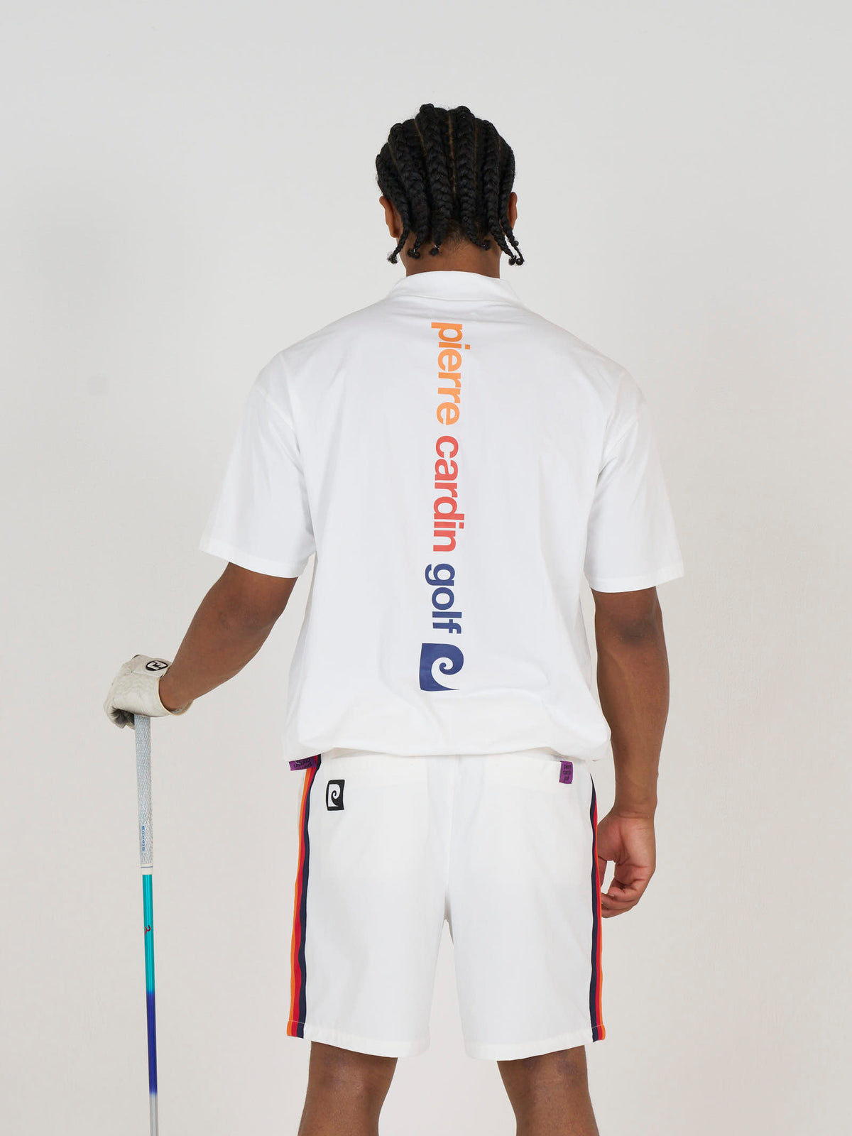 back logo short sleeve mock-neck｜WHITE × MULTI - product