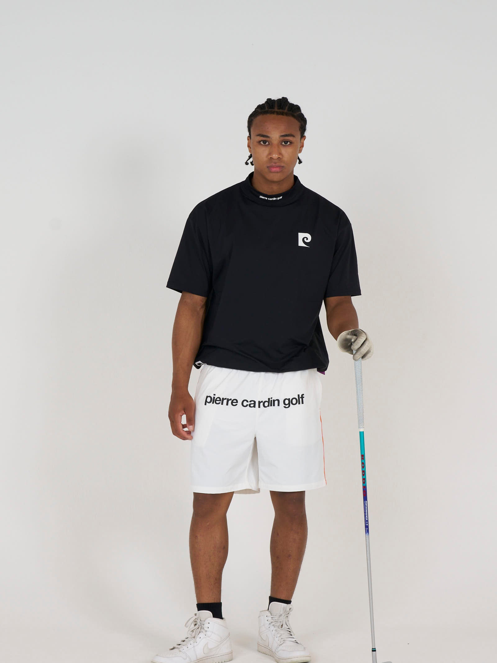 pierre cardin golf back logo short sleeve mock-neck｜pierre cardin