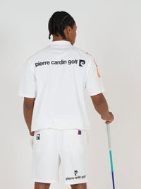 sleeve logo short sleeve henry neck｜WHITE × MULTI