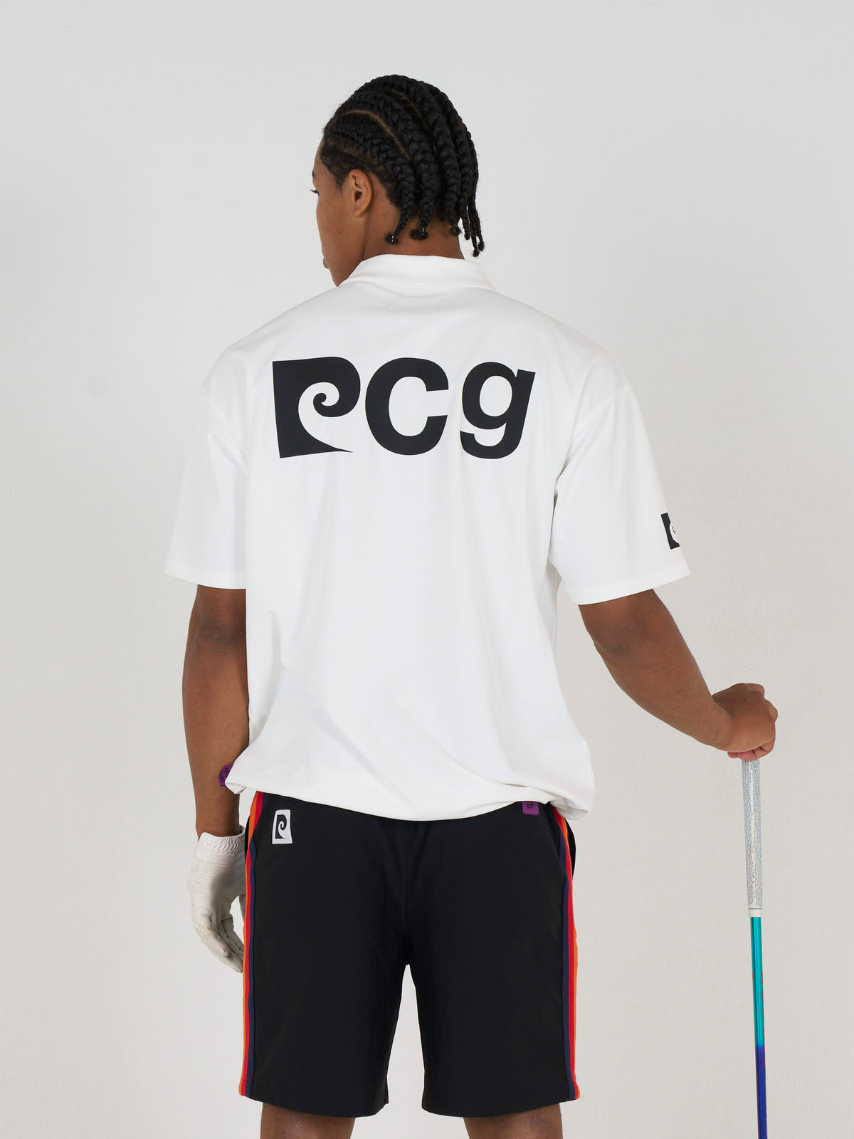 front logo short sleeve polo｜WHITE × BLACK - product