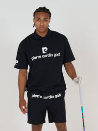 front logo short sleeve polo｜BLACK × WHITE - product