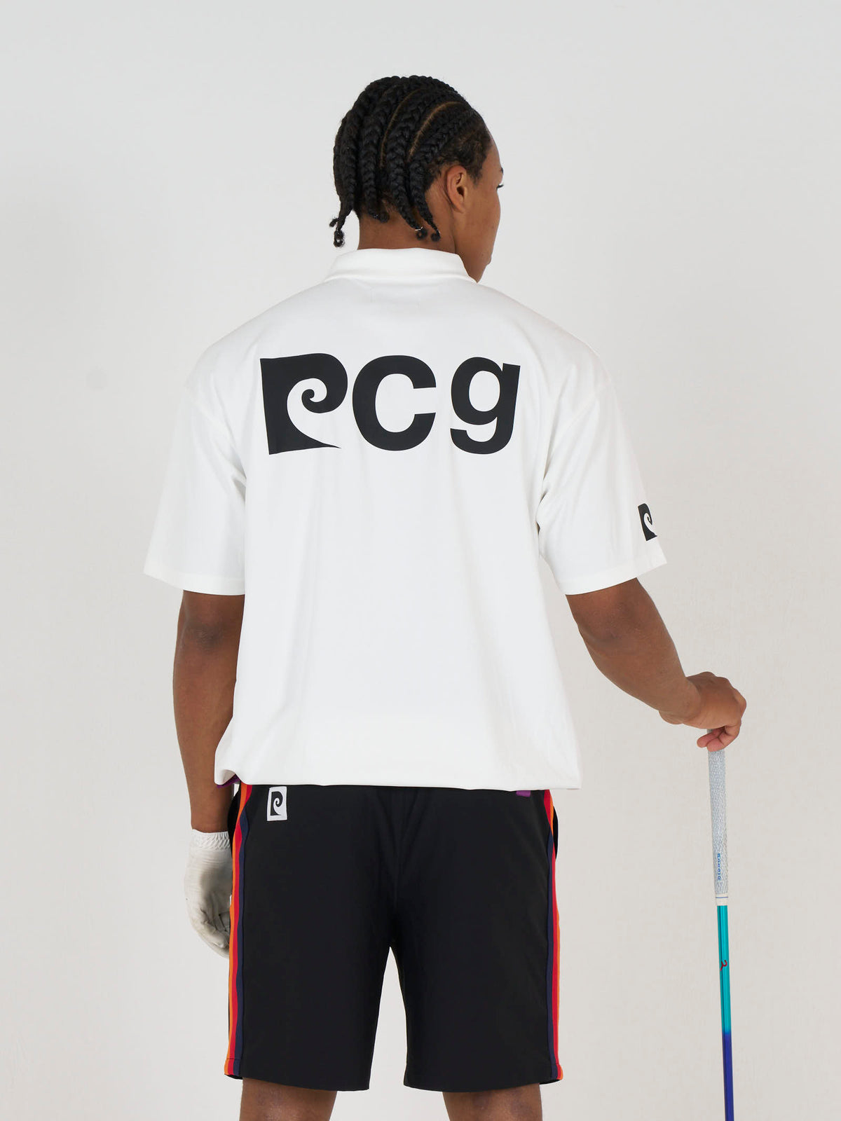 front logo short sleeve polo｜WHITE × BLACK - product