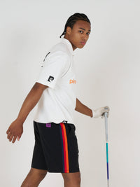 front logo short sleeve polo｜WHITE × MULTI
