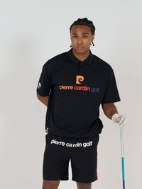 front logo short sleeve polo｜BLACK × MULTI - product