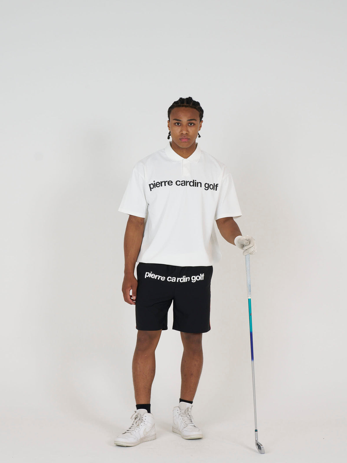 back Plogo short sleeve polo｜WHITE × BLACK - product