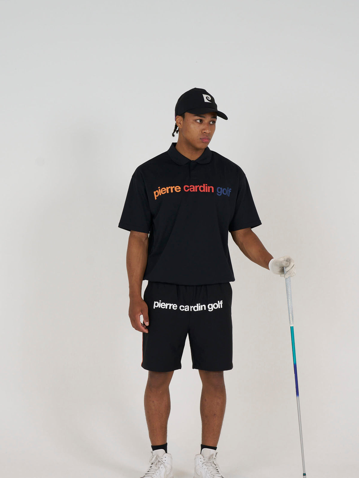 back Plogo short sleeve polo｜BLACK × MULTI - product