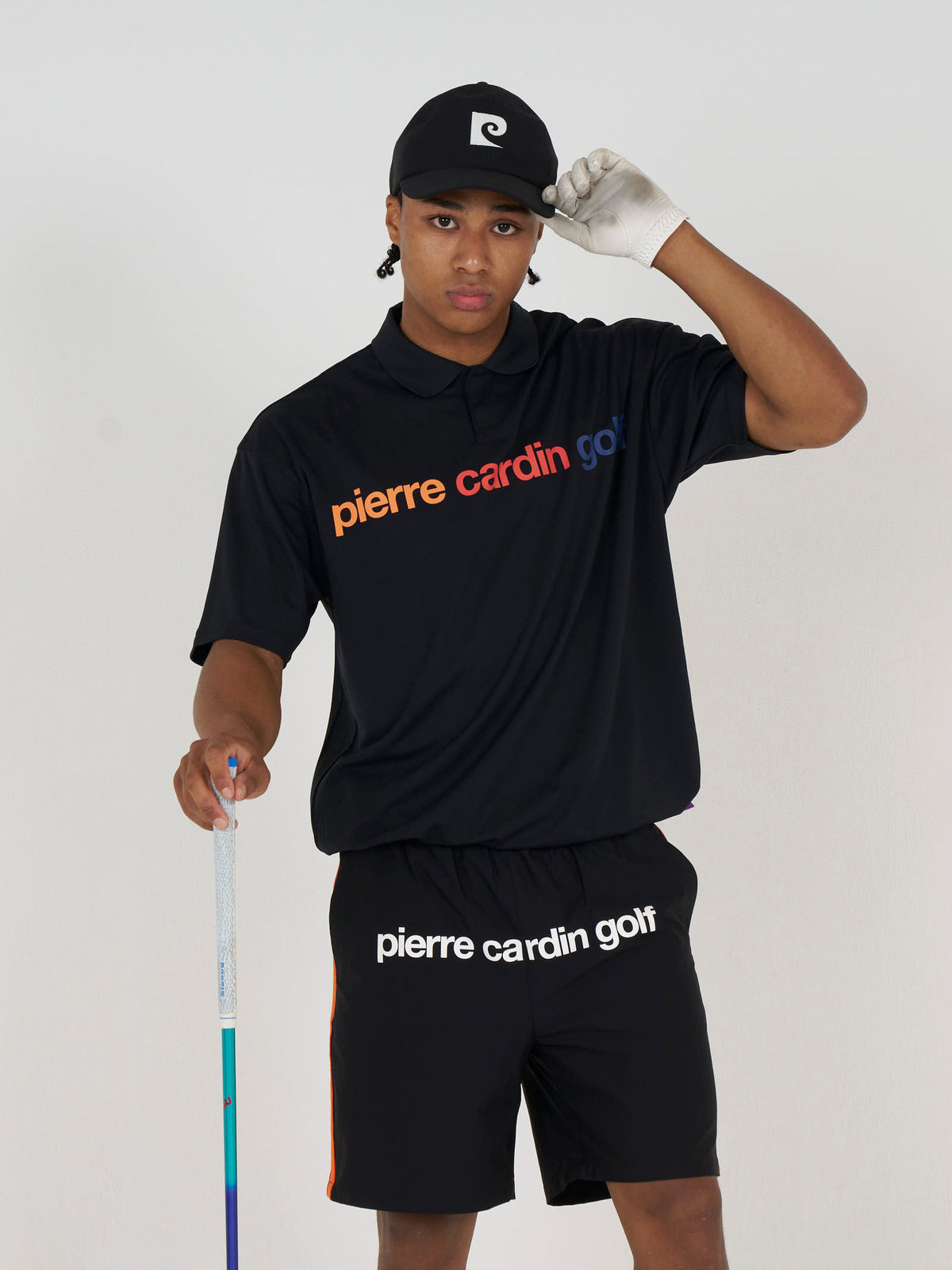 back Plogo short sleeve polo｜BLACK × MULTI - product