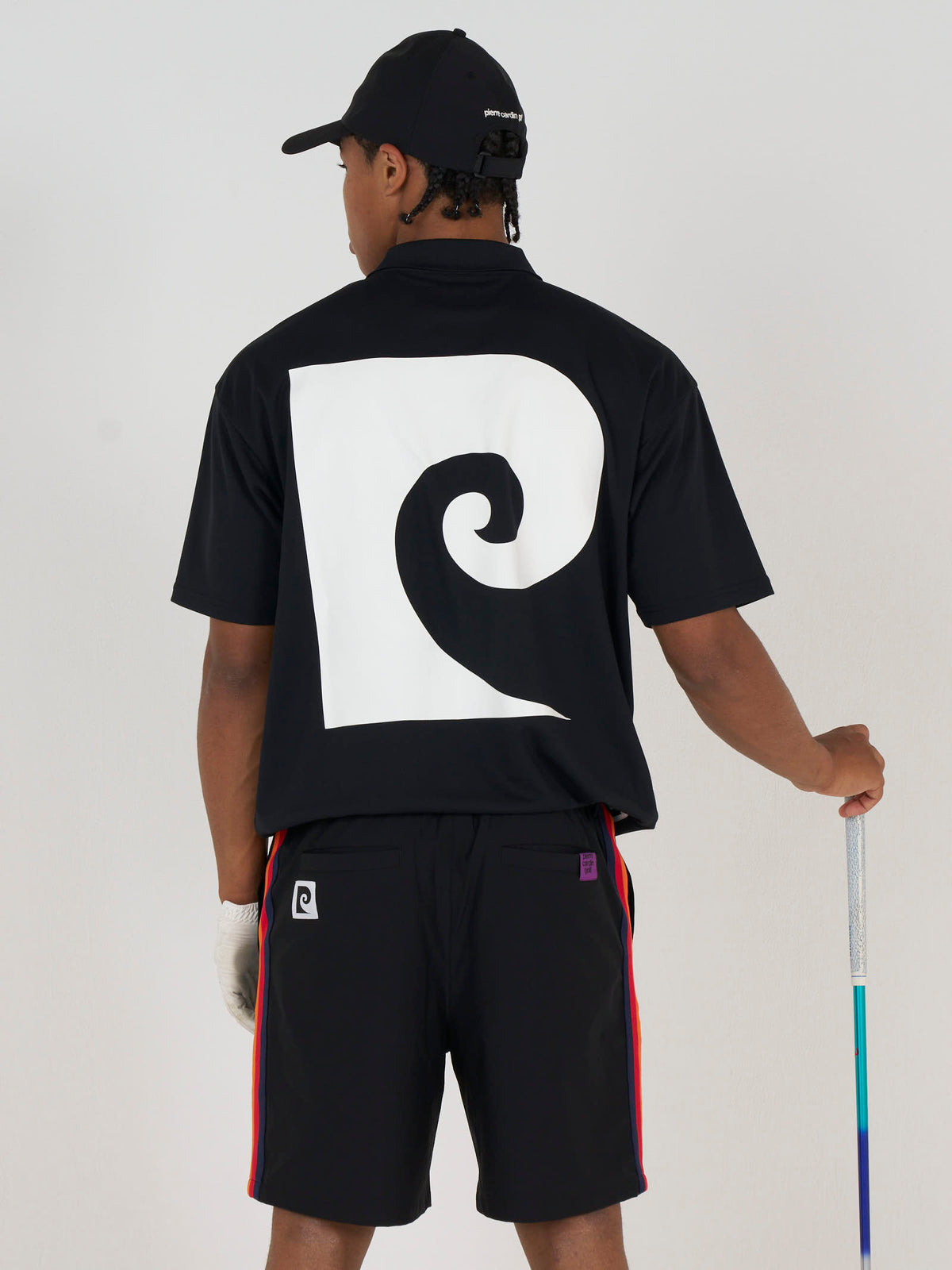 back Plogo short sleeve polo｜BLACK × MULTI - product
