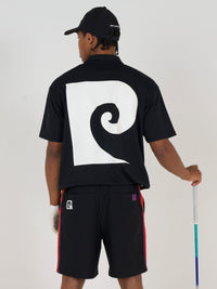 back Plogo short sleeve polo｜BLACK × MULTI - product