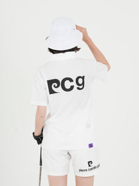 Back pcg logo short sleeve polo｜WHITE - model