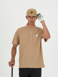 Back pcg logo short sleeve polo｜CAMEL - model