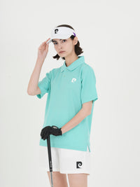 Back pcg logo short sleeve ladies polo｜MINT - model